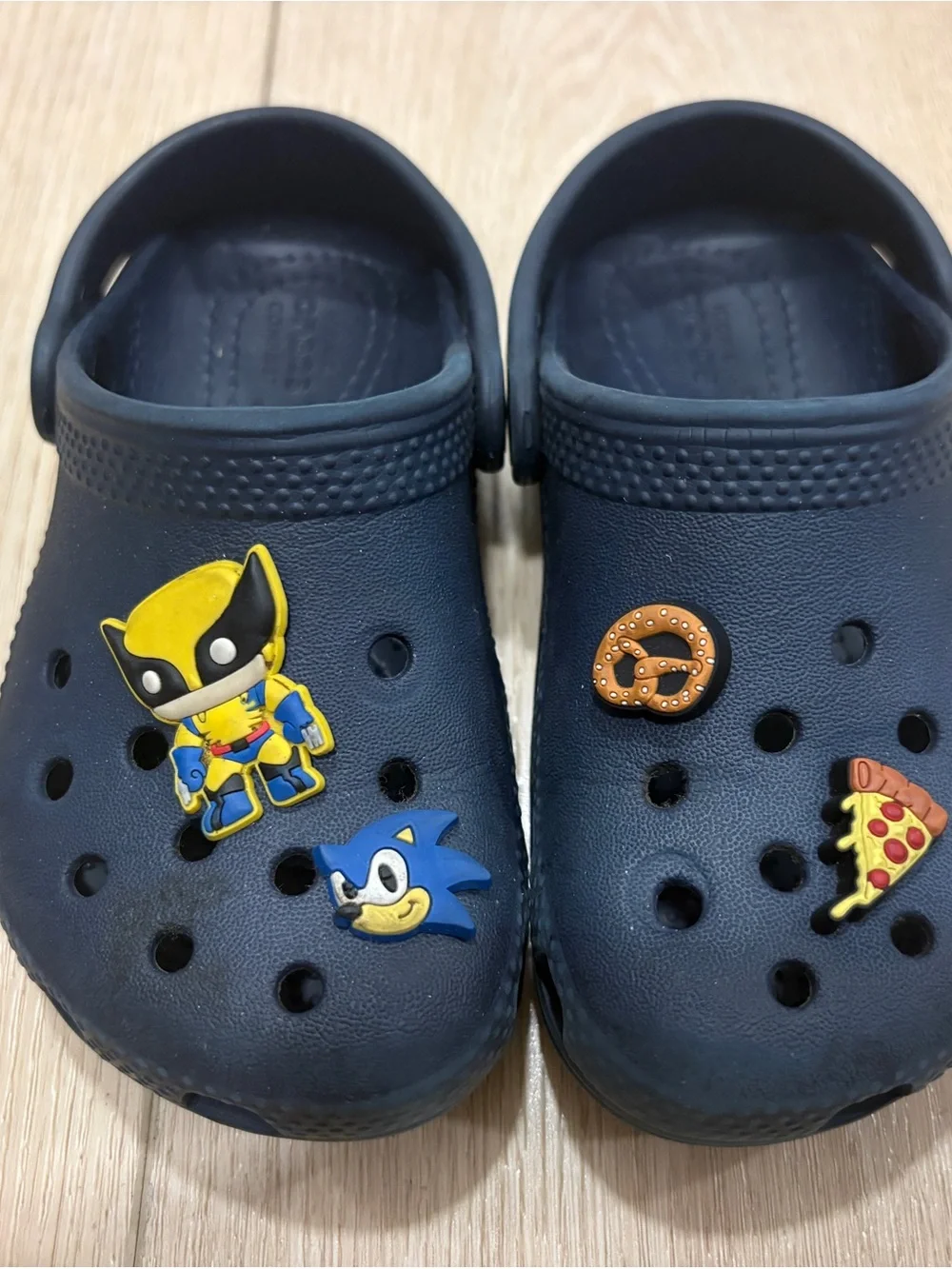 CROCS Kids Navy Blue Clogs with Character Charms